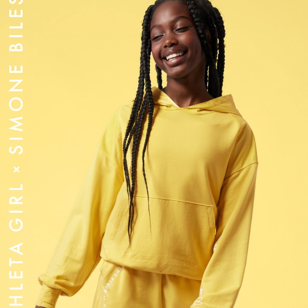 Athleta Girls Hoodie Yellow M 8/10